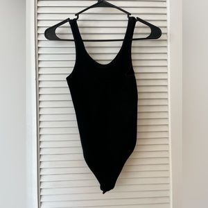 Black thong bodycon bodysuit